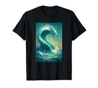 Opera d'Arte Fantasy dinamica dello Stemma dell'onda del Drago dell'Oceano Maglietta