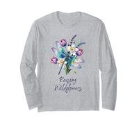 Opera d'Arte Floreale con Libellula e Fiori Selvatici per Mamme e Donne Maglia a Manica