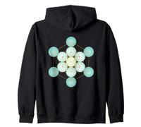 Opera d'Arte Geometria Sacra del cubo di Metatron Felpa con Cappuccio