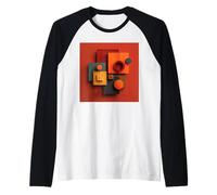 Opera d'arte geometrica astratta minimalista moderna Maglia con Maniche Raglan