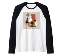 Opera d'arte geometrica astratta minimalista moderna Maglia con Maniche Raglan
