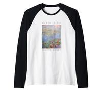 Opera d'Arte iconica della Pittura Floreale delle ninfee di Claude Monet Maglia con Maniche Raglan