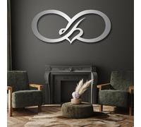 Opera d'Arte in Metallo per Decorazioni murali Infinity He, Infinity He Decor, Amore, Coppia Romantica per Soggiorno, Camera da Letto, Regali di Coppia (Bianco, 47" L X 2