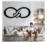 Opera d'Arte in Metallo per Decorazioni murali Infinity He, Infinity He Decor, Amore, Coppia Romantica per Soggiorno, Camera da Letto, Regali di Coppia (Bianco, 39" L X 1