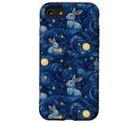 Opera d'arte in stile Van Gogh con stampa di coniglietto di notte stellata Custodia per iPhone SE (2020) / 7/8