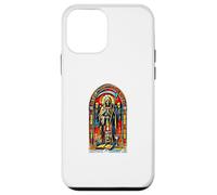 Opera d'arte in vetro colorato Santa Muerte Design a forma di scheletro Custodia per iPhone 12 mini