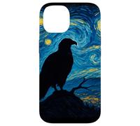 Opera d'arte ispirata alla notte stellata dell'aquila calva di Van Gogh Custodia per iPhone 14