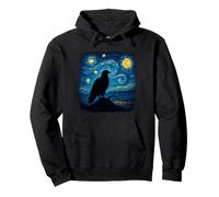 Opera d'Arte Ispirata alla Notte Stellata dell'aquila Calva di Van Gogh Felpa con Cappuccio