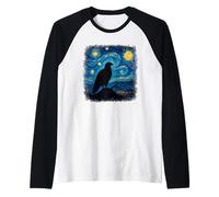 Opera d'Arte Ispirata alla Notte Stellata dell'aquila Calva di Van Gogh Maglia con Maniche Raglan