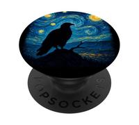 Opera d'arte ispirata alla notte stellata dell'aquila calva di Van Gogh PopSockets PopGrip Adesivo