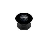Opera d'arte mistica con lupo e occhi azzurri PopSockets PopGrip Adesivo