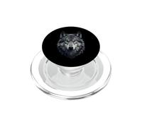 Opera d'arte mistica con lupo e occhi azzurri PopSockets PopGrip per MagSafe