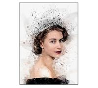 Opera d'arte moderna, poster della regina Elisabetta II, ritratto, arte murale, pittura su tela e stampe della regina Elisabetta, decorazione per la casa, immagine 40x60 cm, senza cornice.