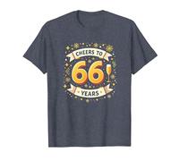 Opera d'Arte per Festeggiare Il Regalo di Compleanno Cheers to 66 Years Maglietta, Uomo, Pervinca, L