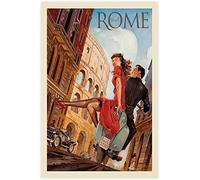 Opera d'arte Pittura 50x70cm Senza cornice Vintage Retro World Travel Italia Roma di Vespa Poster su tela Decorazioni per la camera da letto Sport Paesaggio Decorazioni per la camera da ufficio Regalo