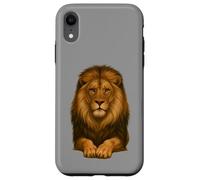 Opera d'arte realistica del leone maestoso Custodia per iPhone XR