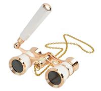 Opera Glass - Binocolo da teatro, 3 x 25 cm, compatto con manico regolabile e catena in metallo, pieghevole, per concerti musicali, teatri, teatri, teatri, teatri, teatri dell'opera (bianco)