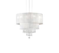 Lampadario Classico Opera Vetro,Tessuto,Cristalloistallo Bianco 4 Luci E27