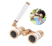 Opera Telescopio Binoculare Teatro Portatile 3X25 Ragazze Bambini Lente con Messa a Fuoco Centrale Lente di Ingrandimento BAK7 Prisma Campo Visivo 105 M Rosso, Bianco (Bianco)