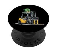 Operatore del conducente del carrello elevatore St. Patricks Day Pattys Day Fortuna PopSockets PopGrip Adesivo