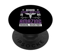 Operatore ospedaliero dietro ogni grande medico assistente medico PopSockets PopGrip Adesivo