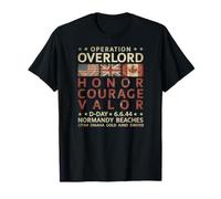 Operazione Overlord Honor Courage Valor D-Day 6.6.44 Invecchiato Maglietta