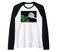 Opere d'Arte a Tema Spaziale con Scena Astronauta aliena e Galleggiante Maglia con Maniche Raglan