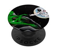 Opere d'arte a tema spaziale con scena astronauta aliena e galleggiante PopSockets PopGrip Adesivo