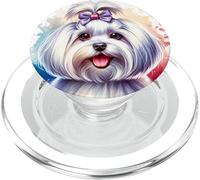 Opere d'arte acquerello cane maltese PopSockets PopGrip per MagSafe