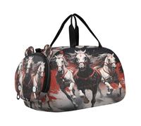 Opere D'arte Ad Olio Cool Cavalli Borsa Sportiva da Nuoto e Palestra con Scomparto per Scarpe Borsa da Viaggio per Il Fine Settimana Borsone per Ragazzi