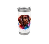 Opere d'arte American Water Spaniel Dog Sporting Group Bicchiere termico in acciaio inox doppia parete
