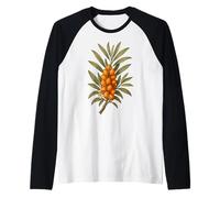 Opere d'Arte Botanica dell'olivello spinoso Maglia con Maniche Raglan