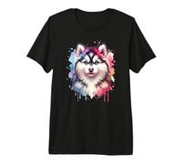 Opere d'Arte del Cane Alaskan Klee Kai Maglietta Premium