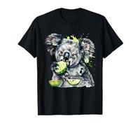 Opere d'arte di arte degli animali amanti dell'acquerello dell'orso di koala di lime Maglietta