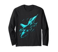 Opere d'Arte in Stile retrò Fighter Jet Maglia a Manica