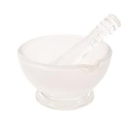 Operitacx 1 set composto da mortaio e pestello in vetro, pestello e ciotola trasparenti per miscelare medicinali, macinare e frantumare pillole, per farmacia, laboratorio e uso domestico.