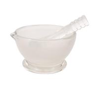 Operitacx 1 set composto da mortaio e pestello in vetro, pestello e ciotola trasparenti per miscelare medicinali, macinare e frantumare pillole, per farmacia, laboratorio e uso domestico.