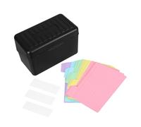 Operitacx 1 Set Scatola per Schede Nera con Completo Adesivi Colorati e Etichette per Organizzazione Notebook e Flashcard
