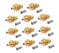 Operitacx 10 Pezzi Adattatore Sma Placcato Connettori Crimp per Assemblaggi Ohm per Antenne Lte e Router