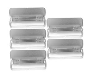 Operitacx 10 Pezzi Astucci Portapenne in Metallo Rettangolari Opachi Scatole Singolo in Ferro per Studenti Organizer Penne e Matite Cancelleria Resistente Argento