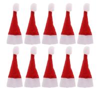 Operitacx 10 Pezzi Copri Bottiglia Natalizio a Forma di Cappello, Rosso | Tessuto Non Tessuto, per Vino Frizzante, Festa a Tema, Decorazione di Natale, Confezione da 1