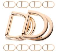Operitacx 10 Pezzi Fibbie per Cinture da Uomo in Metallo Doppio Anello a d 25Mm Colore Oro Chiaro per Borse, Cinture, Zaini e Accessori Artigianali
