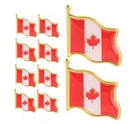 Operitacx 10 Pezzi Spilla Canada Giorno Nazionale in Ferro Design Elegante, Leggera e Portatile, Adatta per Bavero o Zaino Fermaglio a Farfalla Rosso