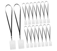 Operitacx 10 Set Portabadge Trasparenti PVC con Laccetto e Clip per Ufficio Scuola e Eventi per Insegnanti Studenti