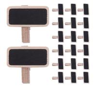 Operitacx 100 Etichette per Lavagna con Clip in Legno Rettangolari Mini 4x2 Cm Supporti Riutilizzabili per Promemoria, Segnaposto e Etichette per Buffet, Decorazioni Eventi e