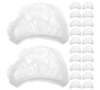 Operitacx 100 pezzi di cuffie monouso: 24 pollici, copricasco monouso con retina per capelli - Cappelli a cuffia in tessuto non tessuto, cuffie protettive, retine per capelli per lavoro e
