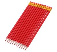 Operitacx 12 Matite Rosse Pre-Temperate Cancellabili Con Gomme - Matite Da Disegno Hb Per La Valutazione La Verifica La Marcatura Delle Mappe E L'Uso In Ufficio Scolastico