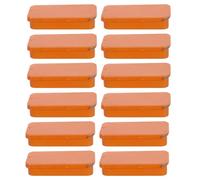 Operitacx 12 Pezzi Scatole di Latta con Coperchio Scorrevile in Ferro Arancione, Contenitori Rettangolari Eleganti Organizer per Imballaggio e Esposizione per e