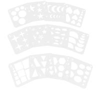 Operitacx 12 Pezzi Set Stencil Artistici Riutilizzabili in Plastica Forme Geometriche e Irregolari, Modello Creativo per Pittura su Tela per Studenti e Progetti Artigianali