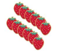 Operitacx 12 Pezzi Toppe Fragola Ricamate Termoadesive Set per Abbigliamento Accessori e Scarpe Resistente e Decorativo per Jeans e
